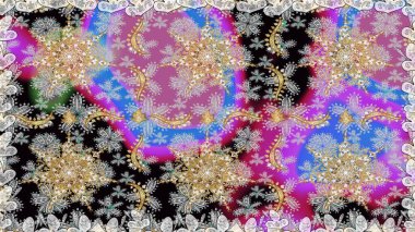 Damask pürüzsüz yineleme kalıbı. Barok tarzında altın çiçekli süs. Tarafsız renklerde altın element. Antika altın tekrarlanabilir duvar kağıdı.