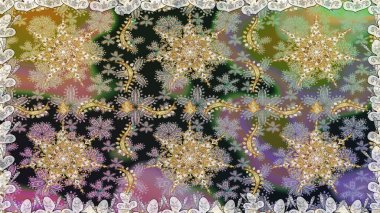 Damask pürüzsüz süsü. Geleneksel raster ve altın desen. Gri renkler üzerinde klasik oryantal desen.