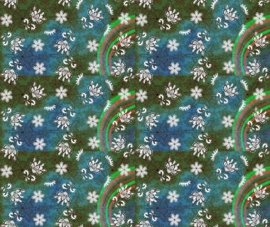 Küçük çiçekteki sevimli çiçek deseni. Robot resim. Raster illüstrasyonu.