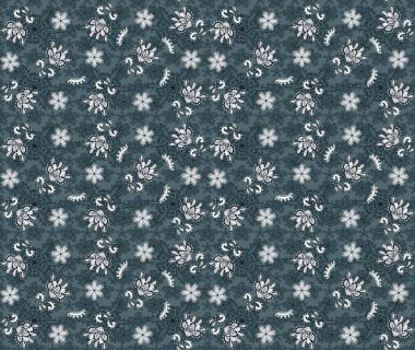 Küçük çiçekli yay deseni çiz. Suluboya tarzında yeşil ve mavi renklerde. Raster illüstrasyonu.