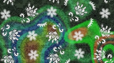 Raster Güzel kumaş deseni. Raster suluboya deseni, narin çiçekler, yeşil ve gri çiçekler, tebrik kartı şablonu..