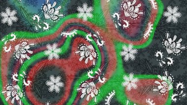 Soyut çiçek çizim kalıbı arka planı. Raster illüstrasyonu. Yeşil ve gri renklerde. Raster deseni. Küçük çiçekte sevimli çiçek deseni var..