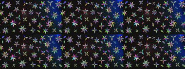 Gri ve mavi renkte çiçekler. Raster düz çiçek çizim deseni. Tasarım hediye paketi, tebrik kartları, posterler ve afiş tasarımı.