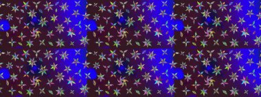 Modern stil dokusu. Çiçek desenli raster, kahverengi ve mavi çizgi grafik deseni soyut raster arkaplan.