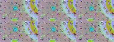 Yatak çarşafları, ceket, paket tasarımı, kumaş ve moda kavramları için tekstil baskısı. Eskiz modeli etnik tasarım. Çiçekleri, deniz kabukları, mandalaları ve suluboya efektleri olan deniz altyapısı.