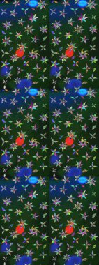 Nazikçe, güzel çiçek arkaplanı. Mavi ve yeşil renkli çiçekler. Raster çiçek desenli ve çiçekli..