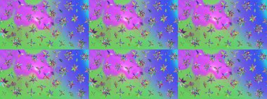 Güzel kumaş deseni. Raster illüstrasyonu. Renkli Bahar Teması eskiz kalıbı. Asya tekstil tarzında. Düz Çiçek Elementleri Tasarımı. Çiçek desenini çiz.