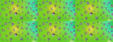 Moda baskıları için zarif bir şablon. Küçük çiçekte güzel bir desen. Motley illüstrasyonu. Küçük renkli çiçekler. Çiçekli bahar çiçekleri.