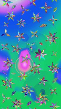 Güzel kumaş deseni. Düz Çiçek Elementleri Tasarımı. Raster illüstrasyonundaki çiçek desenli çizim. Renkli Bahar Teması çizim şablonu.