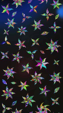 Çiçekler suluboya eskiz deseni. Raster Stili kumaş deseni.