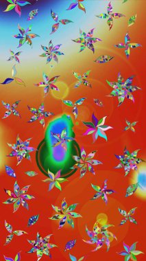 Küçük çiçekteki sevimli çiçek deseni. Raster illüstrasyonu. Çizim.