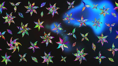 Renkli Bahar Teması eskiz kalıbı. Güzel kumaş deseni. Düz Çiçek Elementleri Tasarımı. Raster illüstrasyonu. Asya tekstil tarzında. Çiçek desenini çiz.