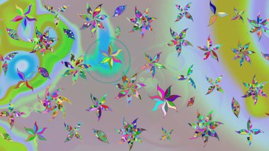 Tarafsız ve gri renklerde çiçekler. Gömlek baskısı için çiçek boyası. Çiçek eskiz kalıbı geçmişi.