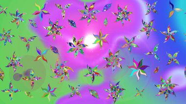 El çizimi. Suluboya çizimi. Çiçekli eskiz deseni. Mor ve yeşil renkte çiçekler.