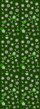 Raster illüstrasyonu. 3D çiçekler, eskiz. Yeşil ve nötr renklerde.