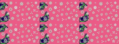 Pembe ve nötr renklerde etnik çiçekli zarif eskiz deseni. Asya Tekstil 'inde Raster Çiçek İllüstrasyonu.