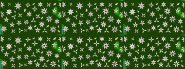 Çiçek tasarımı için inanılmaz bir kolaj cenneti tarzı. Parlak çiçekli kolaj çiçekleri yeşil ve nötr. Çiçekli zambaklar eskiz arka planı.