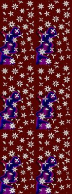 Raster illüstrasyonu. Düz Çiçek Elementleri Tasarımı. Çiçek deseni. Chichi 'nin kumaş kalıbını çiz. Renkli Bahar Teması çizim şablonu.