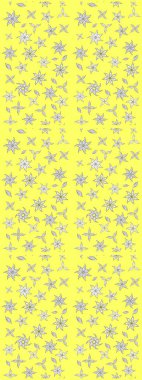 Raster illüstrasyonu. Sarı ve beyaz renklerde bahar çiçekleri. Raster çiçek desenli ve çiçekli..