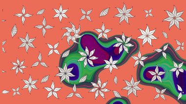 Çiçekler turuncu ve nötr renklerde. Yumuşak, bahar çiçekli arka plan. Raster çiçek desenli ve çiçekli..