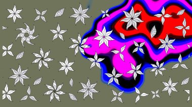 Şatafatlı bahar bahçesi dokusu. Flower eskiz arka planı. Raster illüstrasyonu. Çiçek deseni.