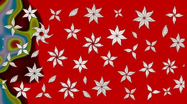 Raster illüstrasyonu. Düz Çiçek Elementleri Tasarımı. Güzel kumaş deseni. Karalama çiçeği. Renkli Bahar Teması eskiz kalıbı. Zentangle soyut çiçekleri.