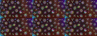 Yumuşak, bahar çiçekleri kahverengi ve mor renklerde. Raster illüstrasyonu. Çiçekli yumuşak bir eskiz şekli. Raster çiçekleri klasik tarzda resmedilir..