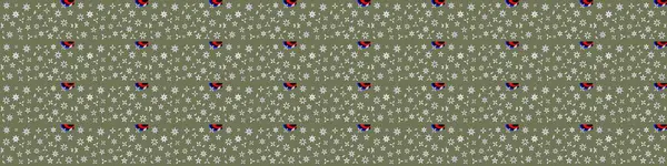 Yeşil ve beyaz renkli çiçekler. Şirin çiçek elementleri. Robot resim. Raster illüstrasyonu.