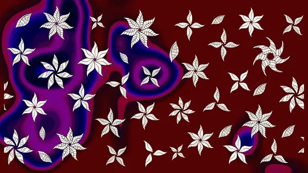 Suluboya çizim kalıbı. Çiçekler suluboya tarzında kırmızı ve kahverengi renklerde. Çiçek izi.