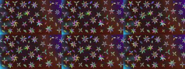 Yumuşak, bahar çiçekleri kahverengi ve mor renklerde. Raster illüstrasyonu. Çiçekli yumuşak bir eskiz şekli. Raster çiçekleri klasik tarzda resmedilir..