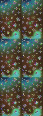 Çiçekli eskiz deseni. Suluboya çizimi. El çizimi. Yeşil ve kahverengi renkte çiçekler.