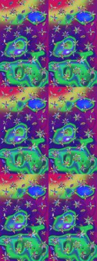 Zentangle soyut çiçekleri. Karalama çiçeği. Raster illüstrasyonu. Güzel kumaş deseni. Renkli Bahar Teması eskiz kalıbı. Düz Çiçek Elementleri Tasarımı.