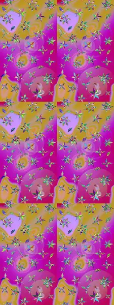 Raster çiçek desenleri çiziyor. Vadinin çiçekleri morumsu ve mor renkte.