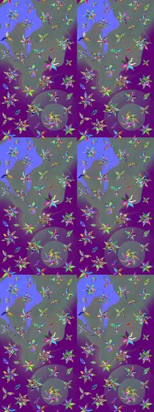 Çiçeksel mor ve gri çizim deseni. Raster çiçek izi. Klasik taslak çizimi. Raster Yumuşak kumaş deseni.