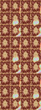 Senin tasarımın için, duvar kağıdı. Altın renkli çizim çizimi. Raster geometrik arka plan. Kahverengi renklerde altın çiçekli eskiz deseni.