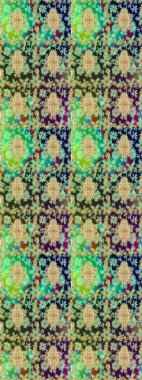 Geleneksel Arap dekoru yeşil renklerde. Çiçek süslemeli Raster eskiz deseni. Süslü dantel iz sürücü. Doğu tarzında klasik tasarım öğesi. Duvar kağıdı için altın süslü illüstrasyon.