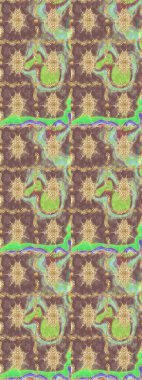 Senin tasarımın için, duvar kağıdı. Raster geometrik arka plan. Altın renkli çizim çizimi. Kahverengi renklerde altın çiçekli eskiz deseni.