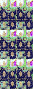 Barok tarzında eskiz oryantal süsü. Geleneksel altın sarısı desenli mavi renkli ve altın elementli.