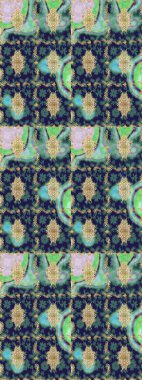 Kraliyet retro 'su mavi renkte. Altın şablon. Kart, duvar kağıdı, ambalaj ve tekstil için klasik tasarım. Eskiz kalıbı altın elementler. Klasik çiçek dokusu. Raster illüstrasyonu.