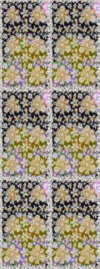 Gri renklerdeki altın element. Barok tarzında altın çiçekli süs. Altın çiçekli, pürüzsüz desen. Damask arkaplanı.