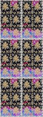 Barok tarzında kusursuz bir doğulu süsü. Gri renkli ve altın elementli geleneksel klasik altın sarısı desen.