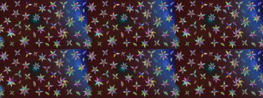 Çiçek desenli eskiz, yaz çiçekleri. Kahverengi ve mavi renkli çiçekler. Renkli Bahar Teması eskiz kalıbı. Düz Çiçek Elementleri Tasarımı.