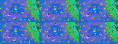 Şirin çiçekler. Çizgi çizimi kalıbı. Raster Moda kumaş deseni.