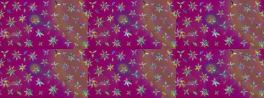 Mor ve kahverengi renkte etnik çiçekli zarif eskiz deseni. Raster Çiçek İllüstrasyonu güzel tekstil..