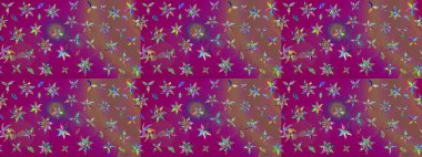 Mor ve kahverengi renkte etnik çiçekli zarif eskiz deseni. Raster Çiçek İllüstrasyonu güzel tekstil..