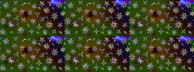 Çiçekli çiçek deseni, suluboya. Raster deseni. Küçük çiçekte güzel bir çiçek deseni..