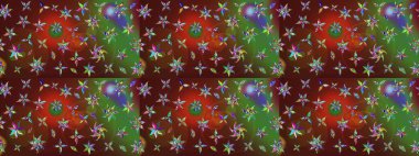 Kahverengi ve yeşil renkli çiçekler. Renkli Bahar Teması eskiz kalıbı. Düz Çiçek Elementleri Tasarımı. Çiçekle çizim deseni.