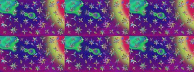 Çiçek desenli raster, menekşe ve mor çizgi grafikleri soyut raster arkaplanı. Modern stil dokusu.