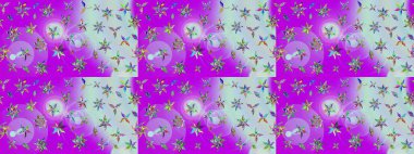 Çiçekli karalama şeklinde Raster çiçek deseni. Yumuşak, bahar çiçekli arka plan. Mor ve nötr renkte çiçekler.
