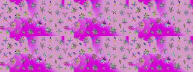 Çiçekli çiçek deseni, suluboya. Raster deseni. Süslü kumaş deseni.